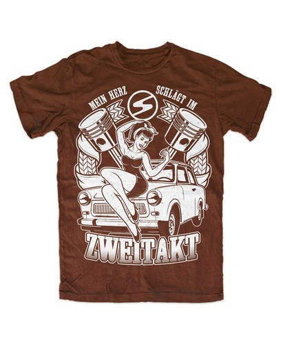 Trabant zweitakt shirt - t-shirt, braun