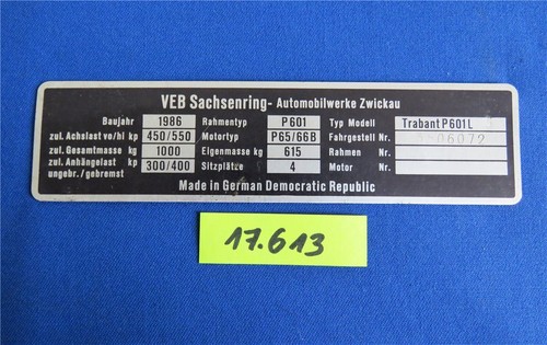 Orig ddr typenschild 1986 - ddr,