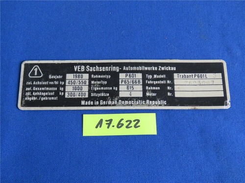 Original ddr typenschild - original,