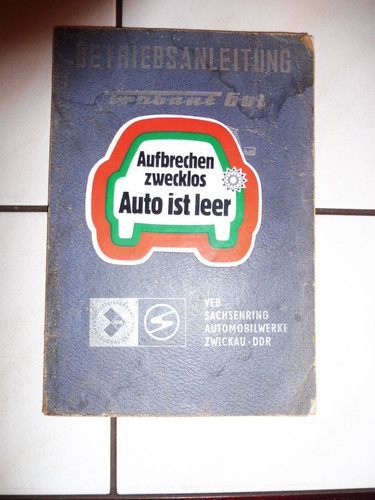 Betriebsanleitung trabant 601 - betriebsanleitung,